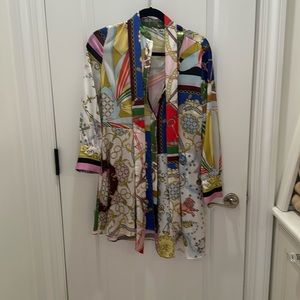 Zara button down scarf dress